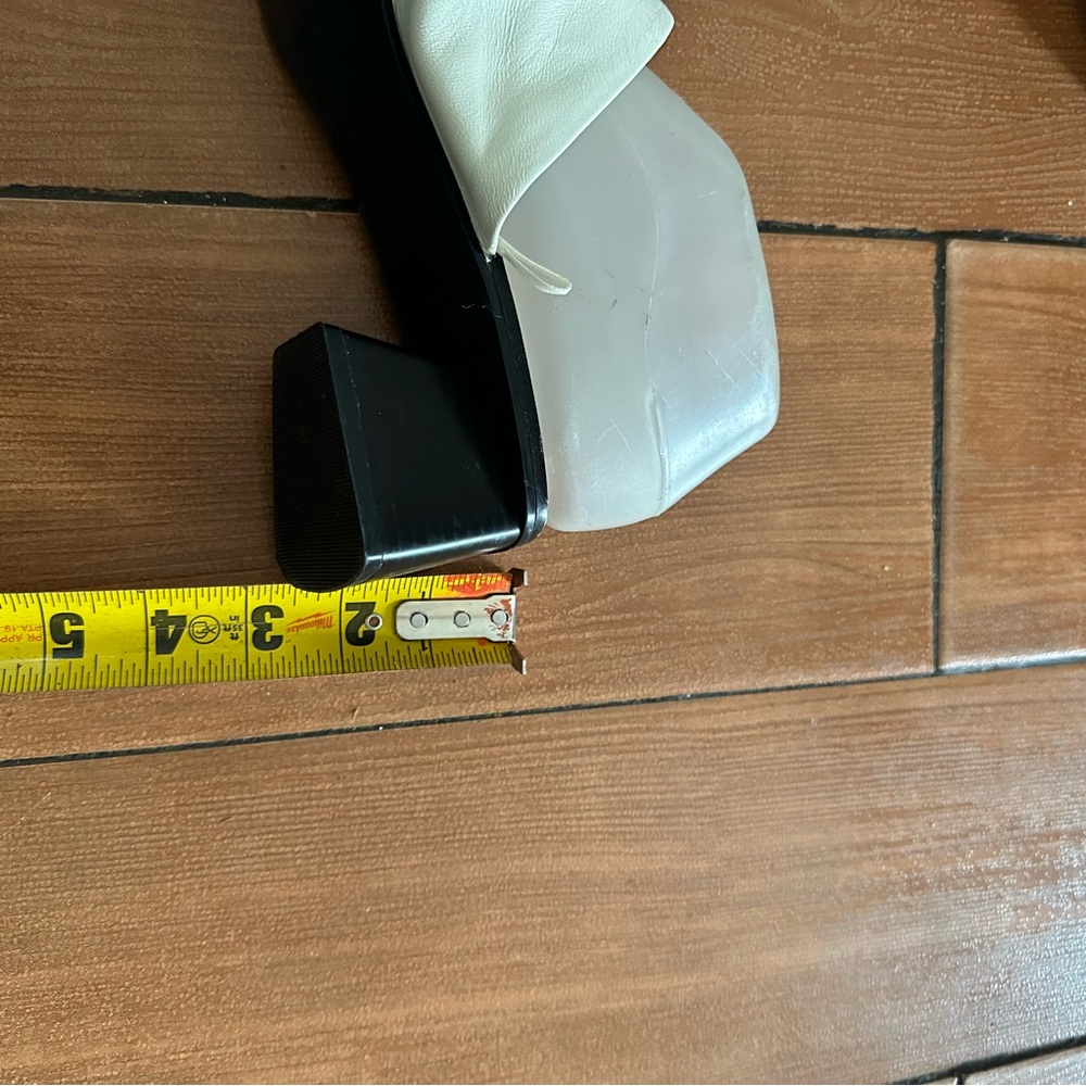 Zara Shoes Woman Mules Kitten Heel Leather Beige Size 40 USA 9 - Picture 4 of 11